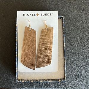 NWT Nickel & Suede Bronze leaf earrings